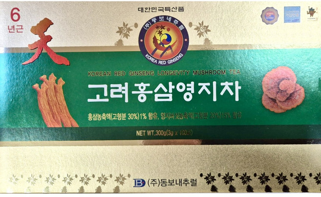 동보내츄럴 고려홍삼영지차 3g x 100포, 300g, 1개