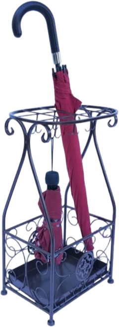 鄉村鐵藝傘架 刷金收納傘桶, 黑色, 1個