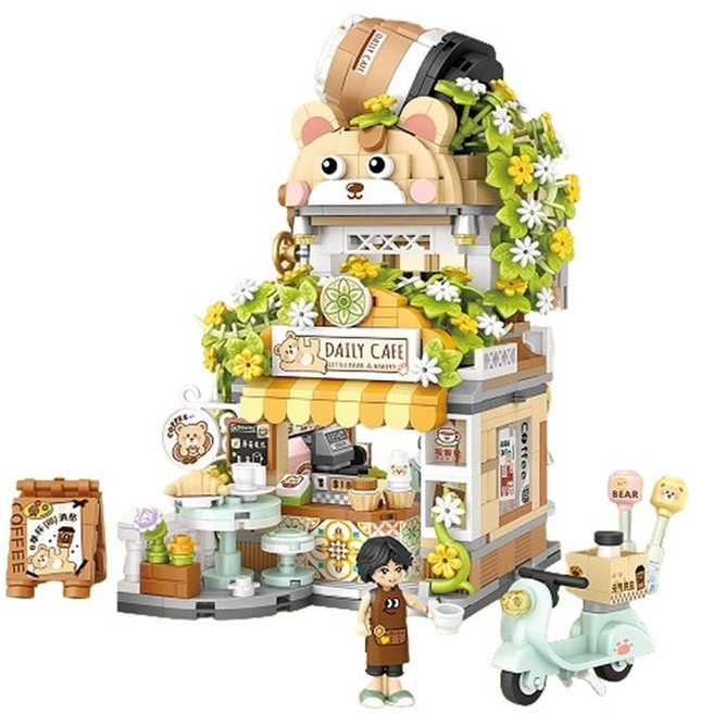 LOZ 미니블럭 나노블럭 베어 데일리 카페, 1개