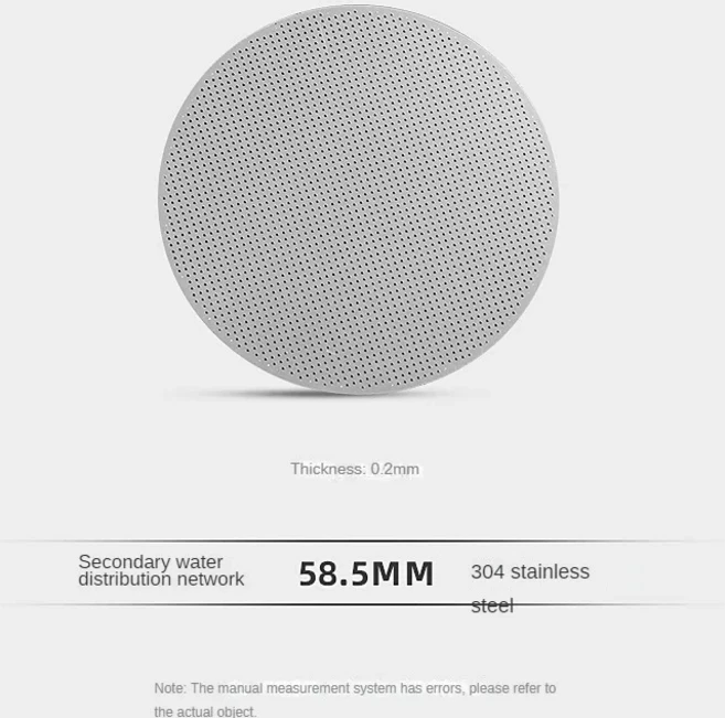 에스프레소 퍽 스크린 커피 필터 51mm 53.5mm 58.5mm 재사용 가능 홀더 0.2mm (51mm 54mm 58mm 포터필터용), 01 1 pcs, 01 58.5mm Puck Screen