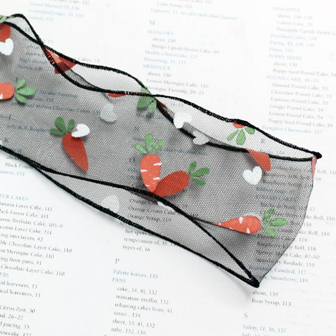 당근 망사 인터로크 원단 (폭 7~7.5cm 길이 2.7m), 블랙, 1개