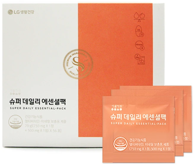 생활정원 슈퍼 데일리 에센셜팩 8주분 멀티비타민, 1개, 70g - 쿠팡