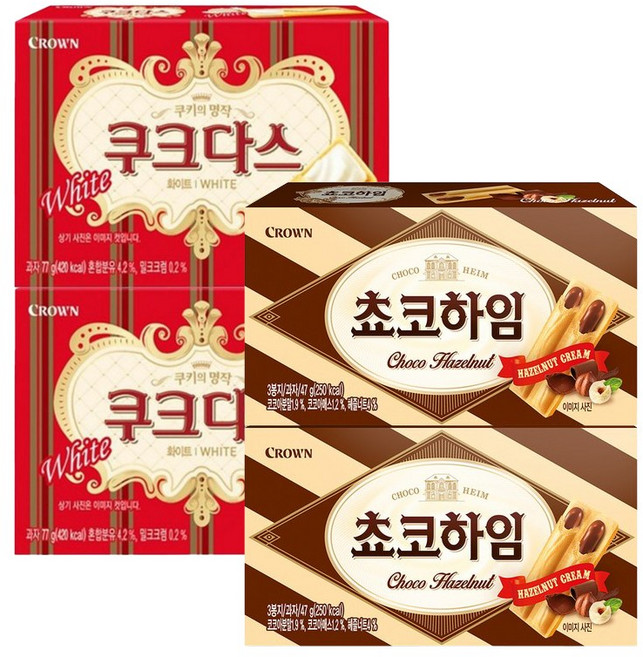크라운 하임, 2세트, 초코하임 47g + 쿠크다스화이트 77g