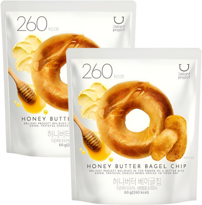 딜라이트 프로젝트 허니버터 베이글칩, 2개, 60g