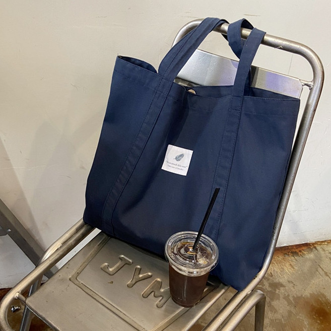 리트넛 베이직 소프트 캔버스 에코백 가벼운 데일리 숄더 백