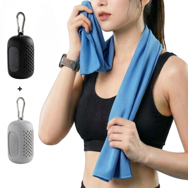 파이알 시원한 쿨타올 땀수건 등산, 1세트, 블랙+그레이