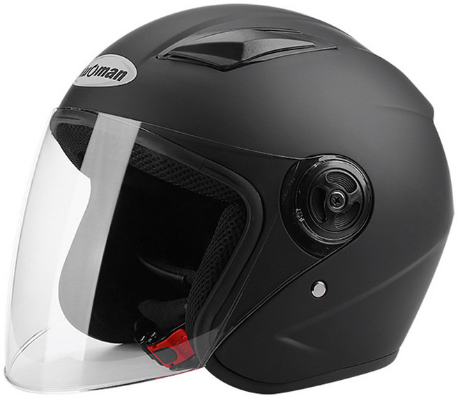 Nuoman 摩托車頭盔 騎行安全半盔, 亞黑