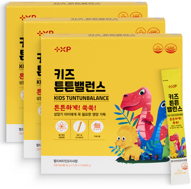 키즈액상비타민 키즈튼튼밸런스 미네랄 어린이 아이 유아 쑥쑥 튼튼 무가당 요구르트맛, 3박스, 30회분