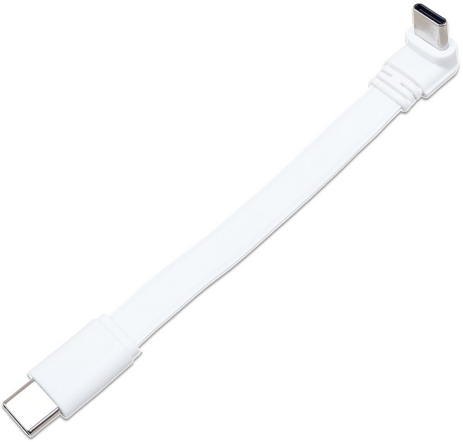 슬림핏 C to C 직각 미니 플랫 케이블 100W, 1개, 화이트, 10cm