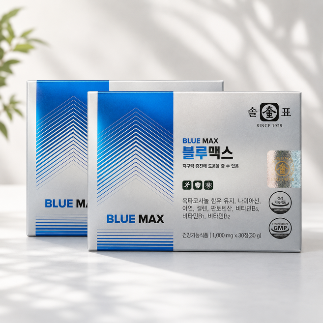 4위 - 솔표 블루맥스 옥타코사놀 남성 지구력 비타민B군 아연 30정(2박스), 60개, 1g