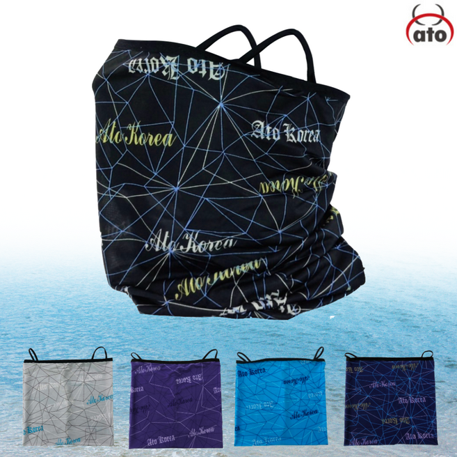 아토 여름 냉감 귀걸이형 목토시 넥워머, 보라색