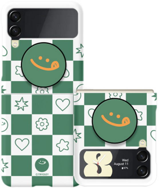 헤이 Z플립 하드케이스+원형스마트톡