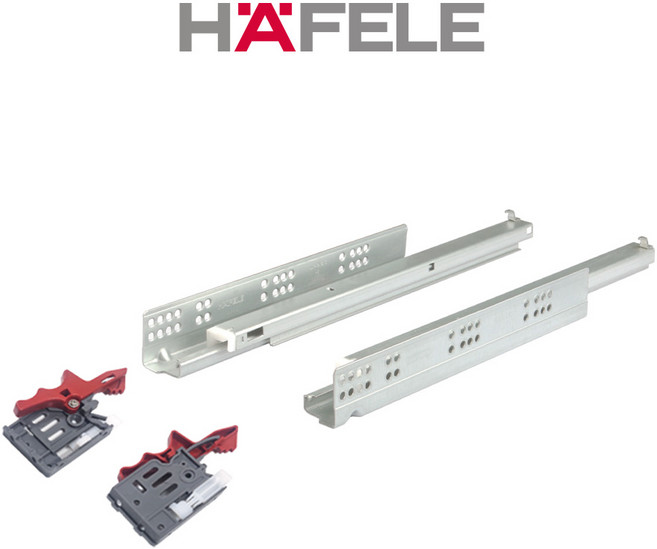 헤펠레 댐핑언더레일 서랍장 가구 책장 옷장 밥솥 싱크대 슬라이딩 교체 수리, 1세트
