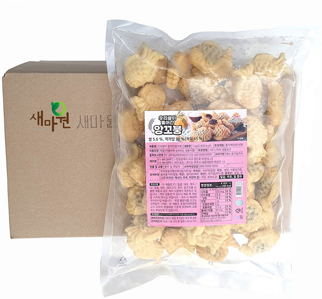 새마원 반쿡 우리쌀 미니붕어빵 (단팥), 8개, 1kg