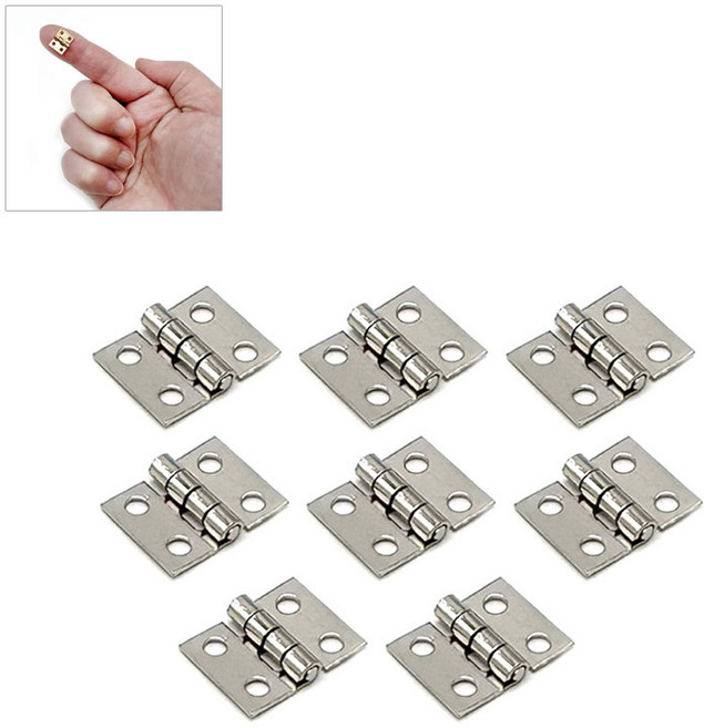 아이베란다 신주 미니경첩 소품 장식 힌지 철물 8x10, 8개, 실버