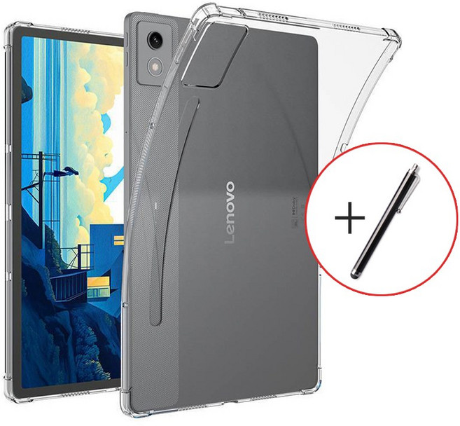 레노버 샤오신패드 프로 12.7 2세대 2025 케이스 범퍼 젤리 투명 탭 TB-375FC 373FU, 2025 샤오신패드 PRO  2세대 (12.7인치), 범퍼케이스+터치펜증정