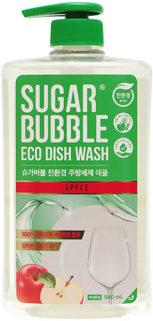 슈가버블 천연성분 애플 주방세제 940ml, 1개