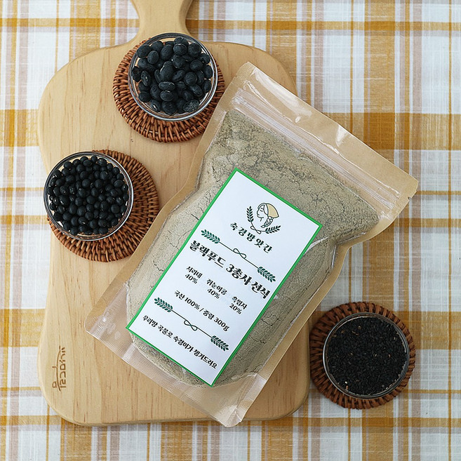 25년 햇 국산 서리태 쥐눈이콩 흑임자 콩가루 쪄서볶은 식사대용 선식 블랙푸드3총사, 1개, 블랙푸드3총사 500g