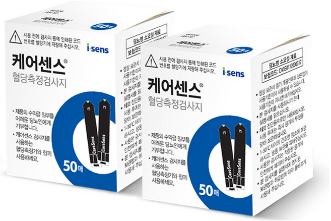 케어센스 혈당측정검사지, 2개, 50개입