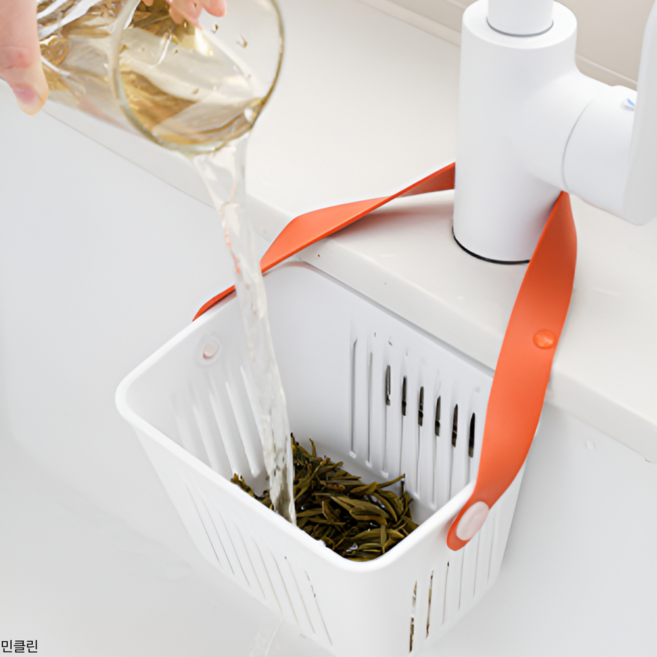 민클린 주방 싱크대 음식물 수세미 물빠짐 거치대, 1개, 화이트