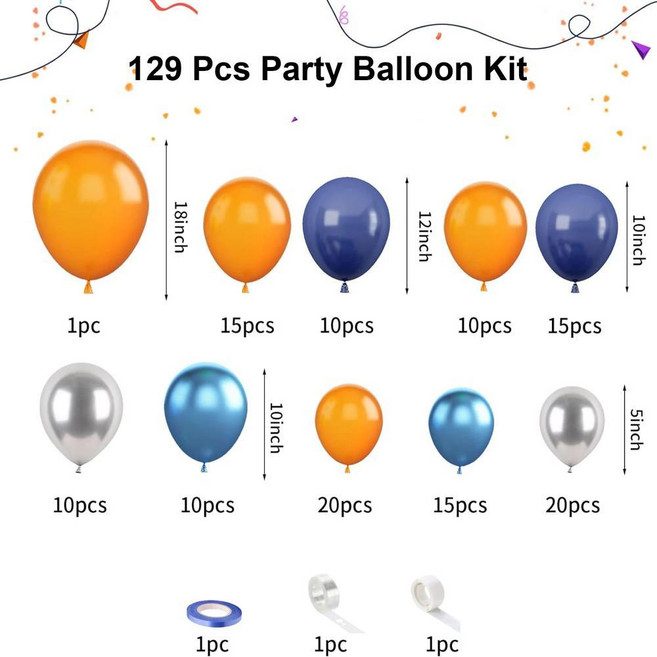 생일 파티 결혼식 발렌타인 데이 장식에 멀티 컬러 라텍스 풍선, 1개, 10. orange blue / A. 기타