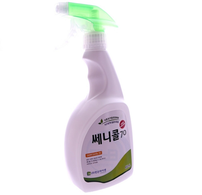 천연 첨가물 살균소독제 발효알콜75% 쎄니콜70 세균감염및 식중예방, 1개, 450ml