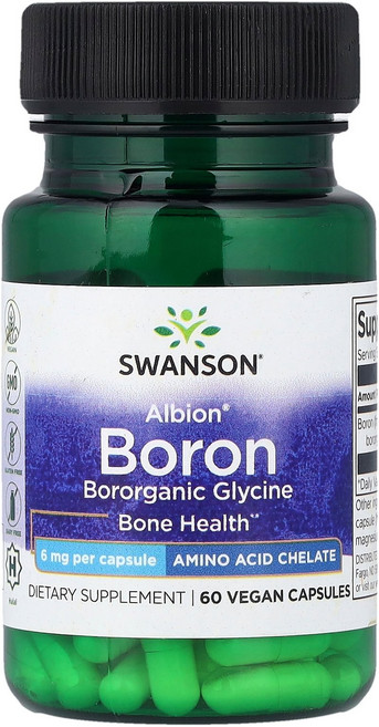 Swanson 스완슨 보론 6mg 60 베지캡 영양제, 1