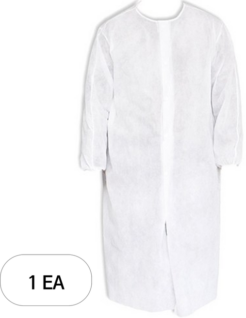 가드맨 산업 현장 부직포 방문자 가운, 화이트, 1개