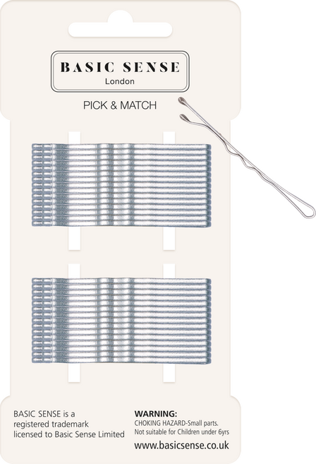 베이직센스 컬러 메탈 웨이브 실핀 30P 세트