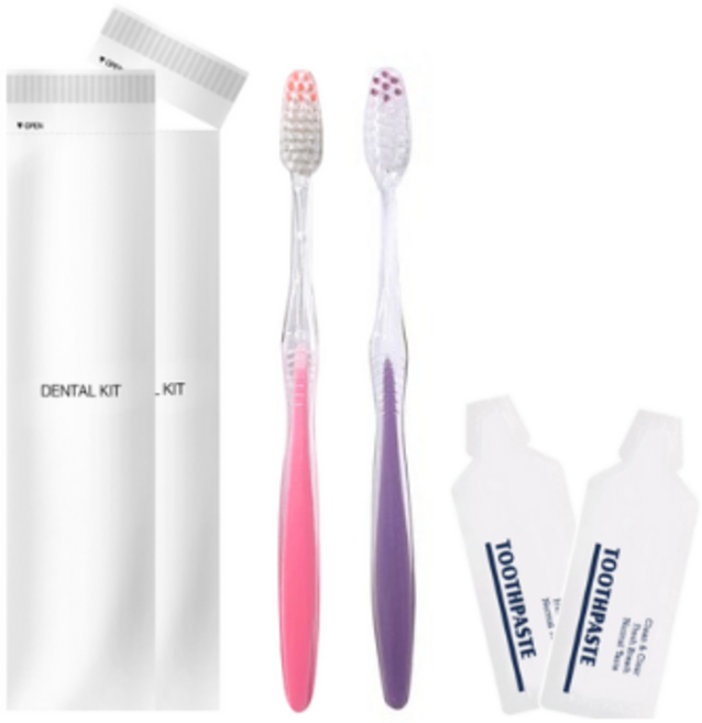 SW 덴탈킷 미세모 칫솔셋트 1 000개입(치약 포함형) 일회용 개별포장 여행용 휴대용 숙박업소용