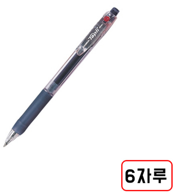 제브라)타프리클립 볼펜, 1세트, (0.7mm/흑색/M501221) 6자루