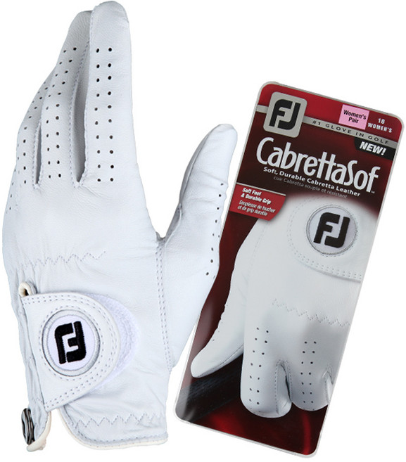 풋조이 여성용 양피 카브레타소프 골프장갑 양손용, 화이트, 1개