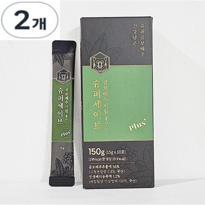 슈퍼세이브 곰보배추시럽플러스 스틱 곰보배추출액 56% 국내산 야생차 15g x 10포, 10개입, 2박스