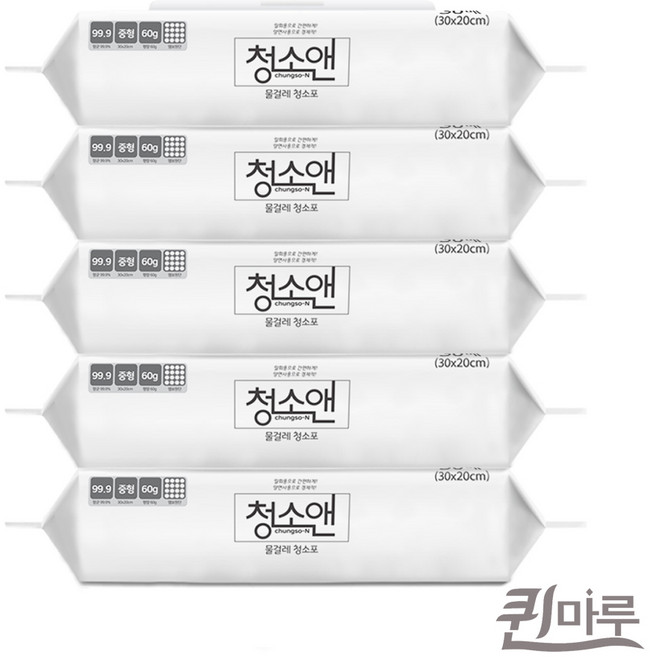 퀸마루 물걸레 청소포 5팩 150매 침대밑 가구바닥청소, 1세트