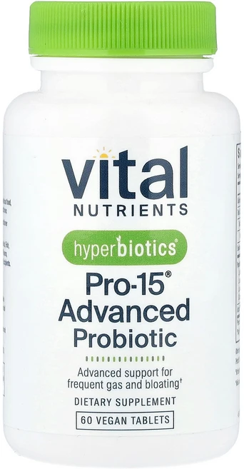 Vital Nutrients Hyperbiotics® Pro-15® Advanced Probiotic 60 Vegan Tablets, 60 count, 1개, 60정 - 쿠팡