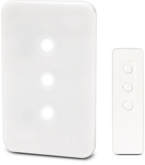 GRB 무선 전등 스위치 자동 스마트 터치식 2구 화이트 방 화장실 소등 원격 타이머 적외선 리모컨, 1개