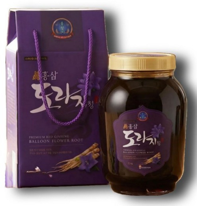 진홍삼도라지청 도라지청100%국산 기관지 기침 가래 홍삼 도라지청, 2.4kg, 1개