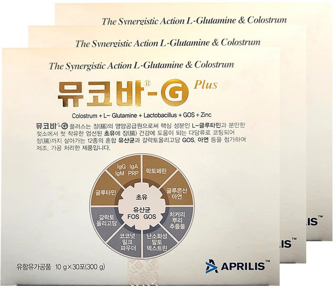 뮤코바 G 플러스 30포 Mukoba G Plus 초유, 3박스, 30회분