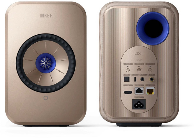 KEF LSX II 主動式喇叭 4吋同軸 Hi-Fi音響 藍牙數位串流, 香檳金,單主機