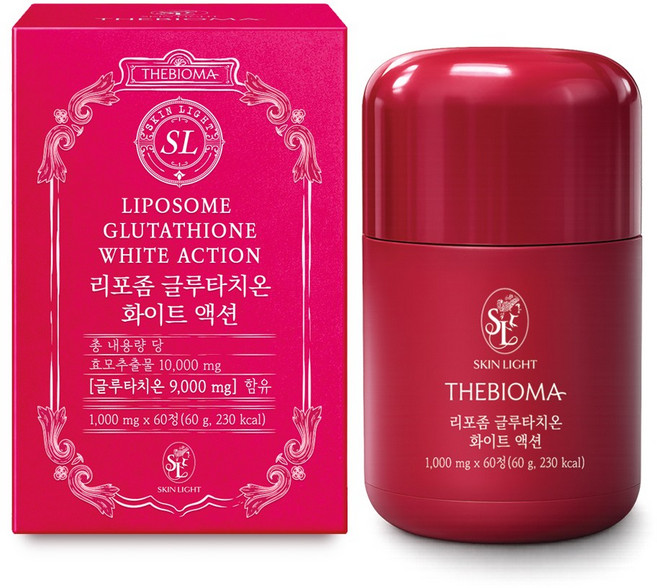 리포좀 글루타치온 식약청 인증 HACCP 순함량 9000mg 고함량 스킨라이트 더바이오마, 1개, 60정