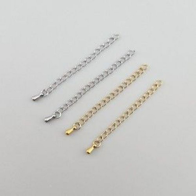 비즈팡 [S1-7-652] 써지컬스틸 부자재 꼬리체인 150SB 4cm+통통물방울택 모음 (옵션수량)