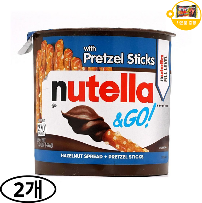 누텔라 누텔라 & 고 위드 프레즐 스틱 사은품 추가증정, 54g, 2개