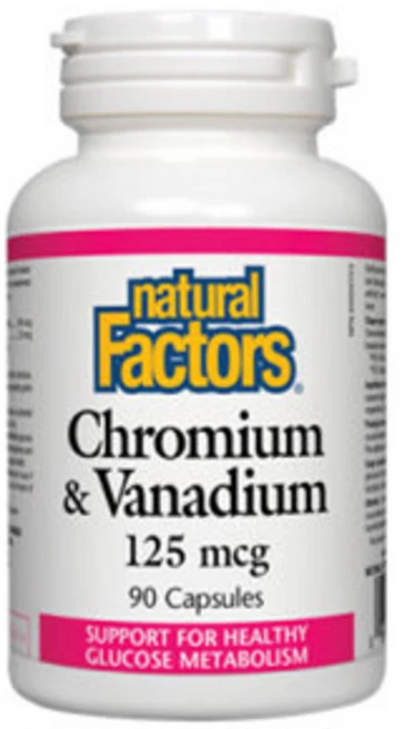 내추럴팩터스 크로뮴&바나듐 125mcg 90정 Natural Factors Chromium & Vanadium, 기본옵션, 1개 - 쿠팡