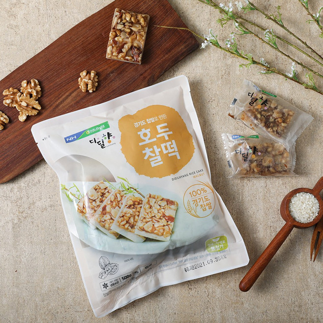 농협 호두찰떡 500g, 단품, 50g