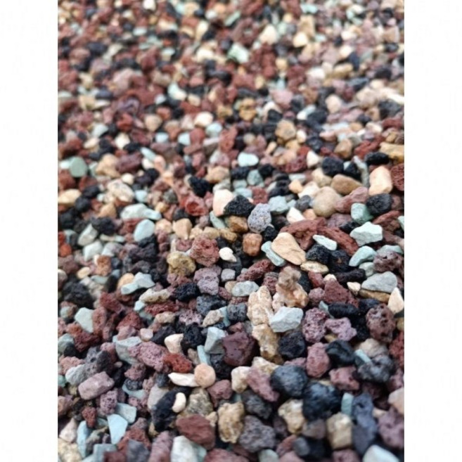 欣榮園藝 彩虹石 顆粒土 5-8mm 火山石 鋪面適用, 1kg, 1組