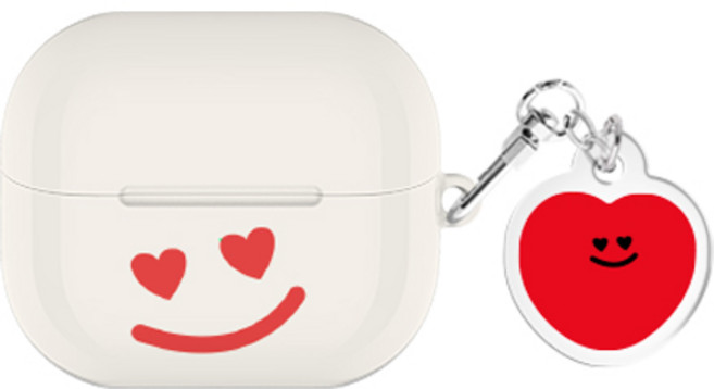 빅 와글와글 버즈라이브/버즈3/버즈3프로 하드 케이스 +아크릴 키링 세트, 레드, 버즈3/버즈3프로(공용)