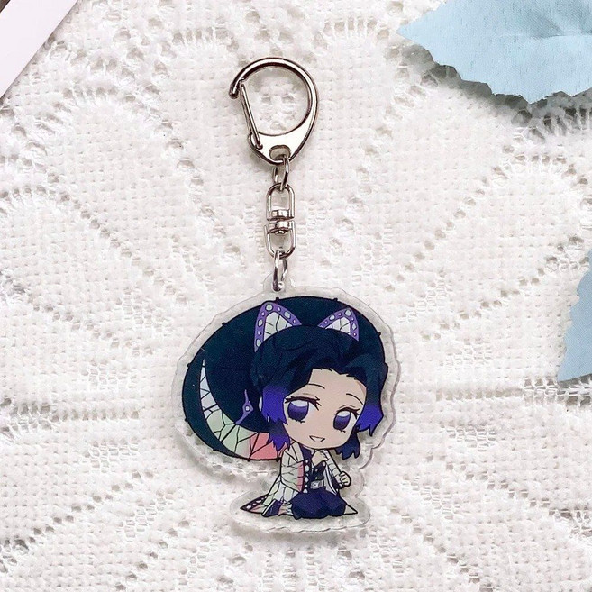 귀멸의칼날 귀칼 우산 든 캐릭터 아크릴 키링 SD 애니 열쇠고리 가방 장식 굿즈, 6