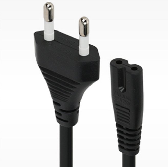 전원아답터 파워연결 2구 8자케이블 AC 220V 코드선 60CM, 화이트 60CM NMP-KPC806W, 1개