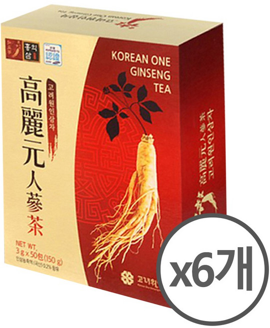 (주)고려원인삼 고려원 인삼차, 3g, 50개입, 6개
