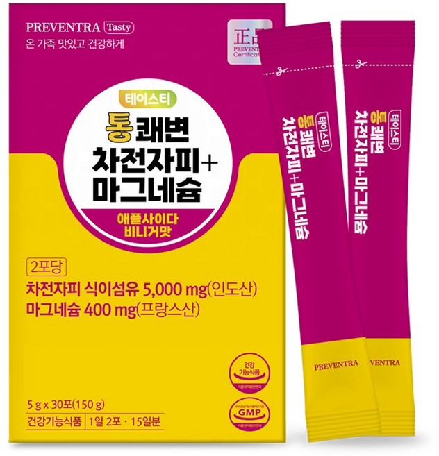 프리벤트라 테이스티 통쾌변 차전자피+마그네슘 15일분 / 애플사이다비니거 식이섬유, 1개, 150g